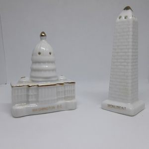 Vintage Capital & Monument Salt & Pepper Shakers